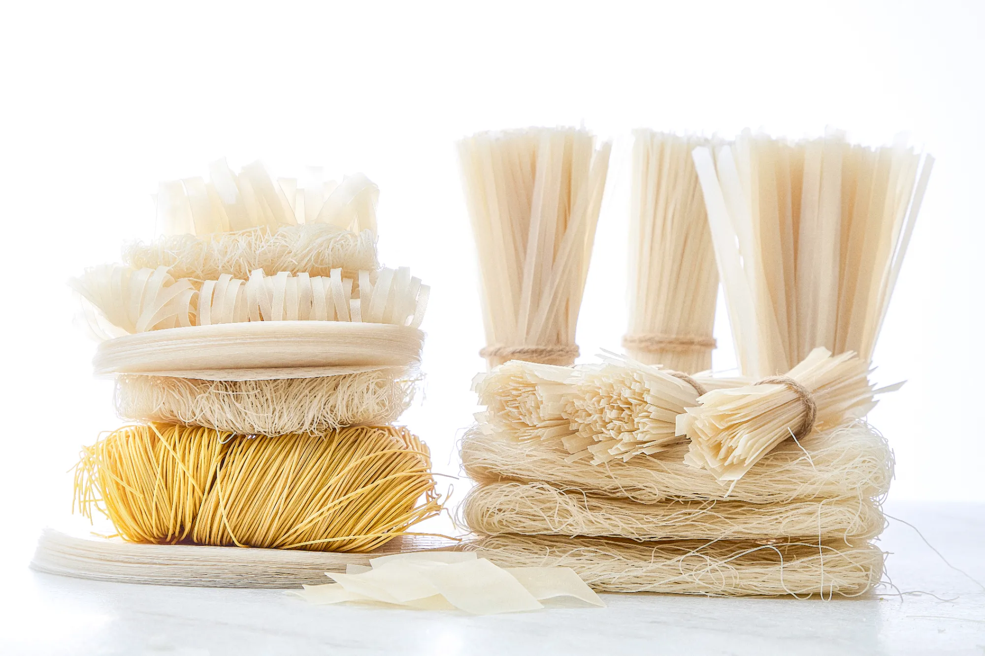 Assortments of noodles